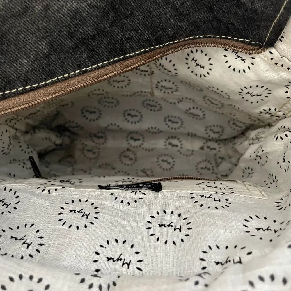 Myra Tessellated Rug Calf Hair Leather Canvas Shoulder Tote Adjustable Strap Bag